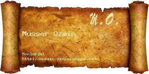 Musser Ozmin névjegykártya